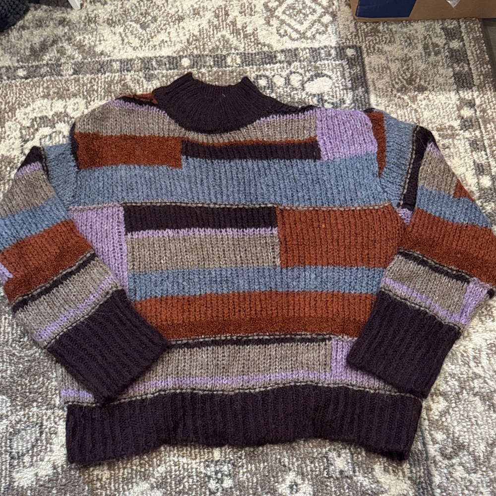 Multicolor Patchwork Knit Sweater Ana